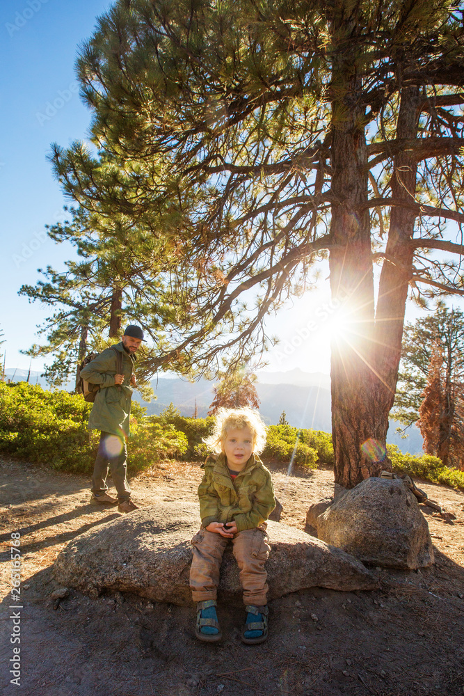 Fototapeta premium Happy family visit Yosemite national park in California