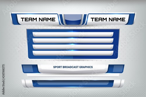 Sport Scoreboard Broadcast Graphic and Lower Thirds Template for soccer and football