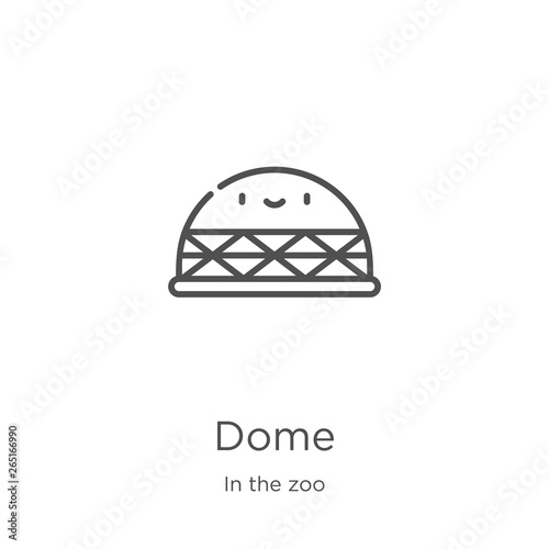 dome icon vector from in the zoo collection. Thin line dome outline icon vector illustration. Outline, thin line dome icon for website design and mobile, app development.