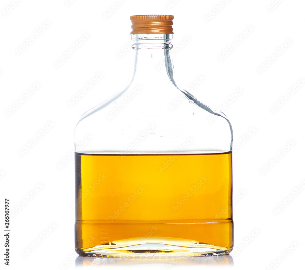 bottle cognac alcohol on a white background. Isolation bottle cognac alcohol on a white background. Isolation