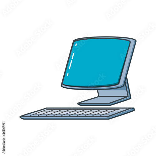 desktop computer isolated icon