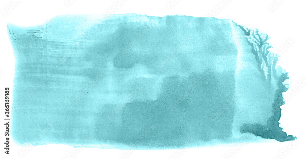 Abstract watercolor background hand-drawn on paper. Volumetric smoke elements. Blue-Green color. For design, web, card, text, decoration, surfaces. Abstract watercolor background hand-drawn on paper. Volumetric smoke elements. Blue-Green color. For design, web, card, text, decoration, surfaces.
