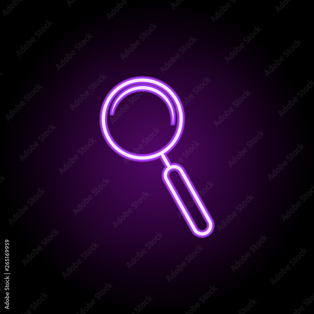 magnifier neon icon. Elements of media, press set. Simple icon for websites, web design, mobile app, info graphics magnifier neon icon. Elements of media, press set. Simple icon for websites, web design, mobile app, info graphics