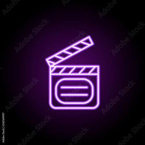 director's cracker neon icon. Elements of media, press set. Simple icon for websites, web design, mobile app, info graphics