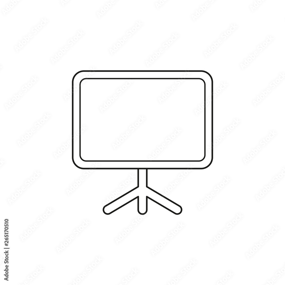 Vector icon of blank presentation chart board. Black outline. Vector icon of blank presentation chart board. Black outline.