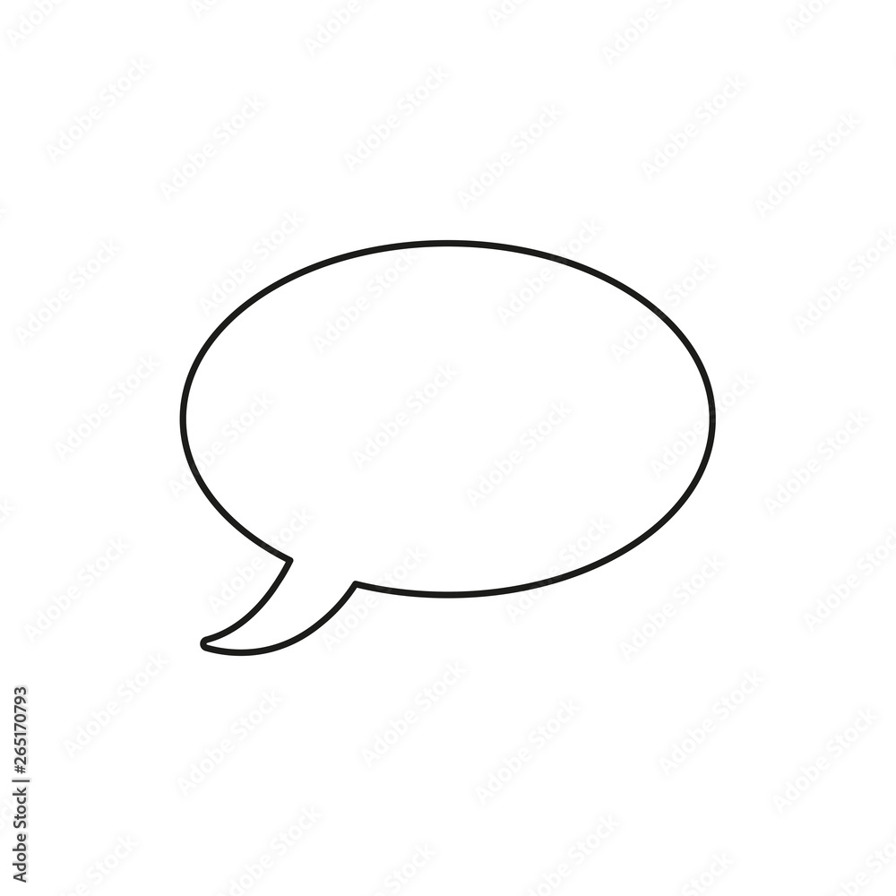 Vector icon of speech bubble. Black outline. Vector icon of speech bubble. Black outline.