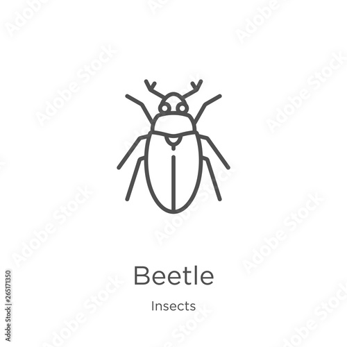 beetle icon vector from insects collection. Thin line beetle outline icon vector illustration. Outline, thin line beetle icon for website design and mobile, app development.