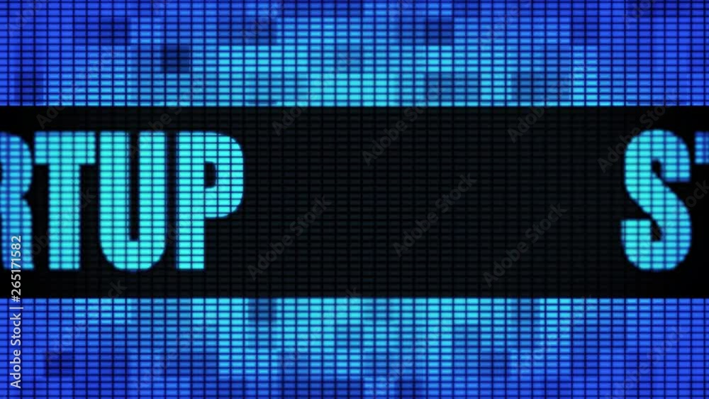 Startup Front Text Scrolling on Light Blue Digital LED Display Board