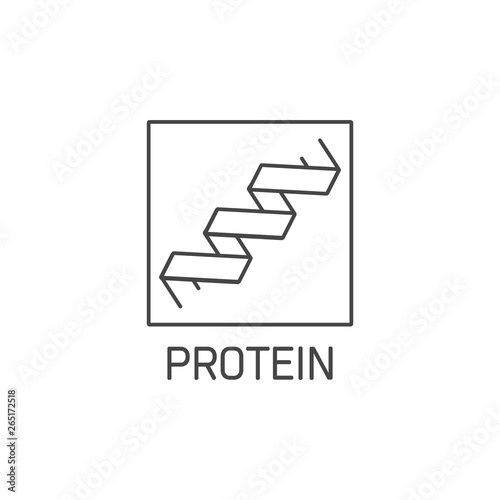 Vector logo, badge and icon for natural and health product. Protein sign design. Symbol of healthy eating.