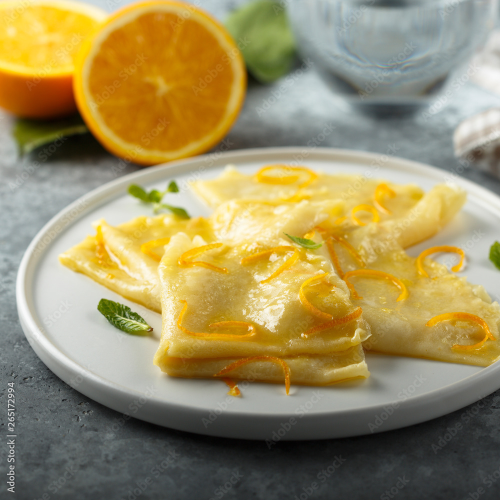 French crepes with orange sauce