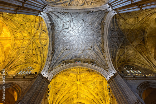 Interior of the cathedral of Seville, Spain