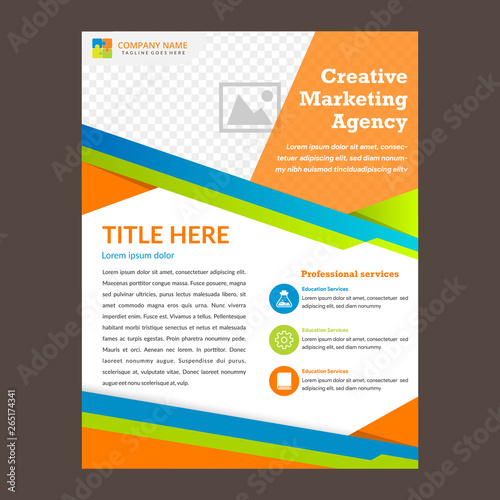 Education or startup based cover pages layout in four different style, can be used as template, flyer or brochure. polygonal design template with space for photo.