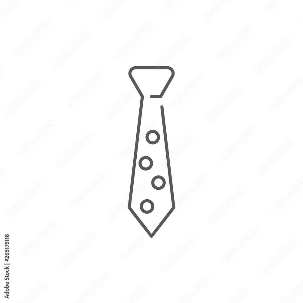 Necktie vector icon, outline vector sign, linear style pictogram isolated on white Necktie vector icon, outline vector sign, linear style pictogram isolated on white