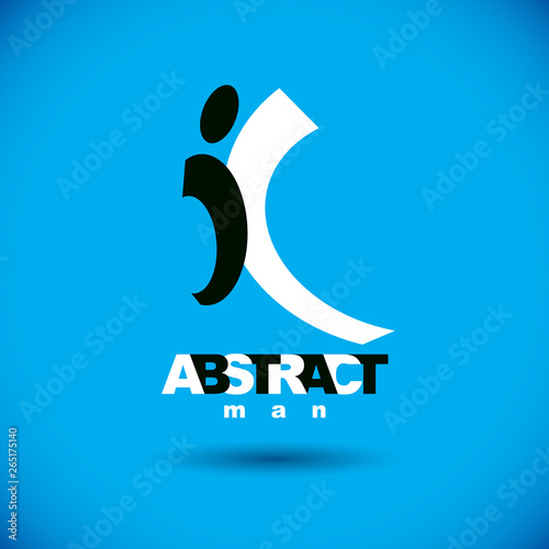 Vector abstract  man with r...