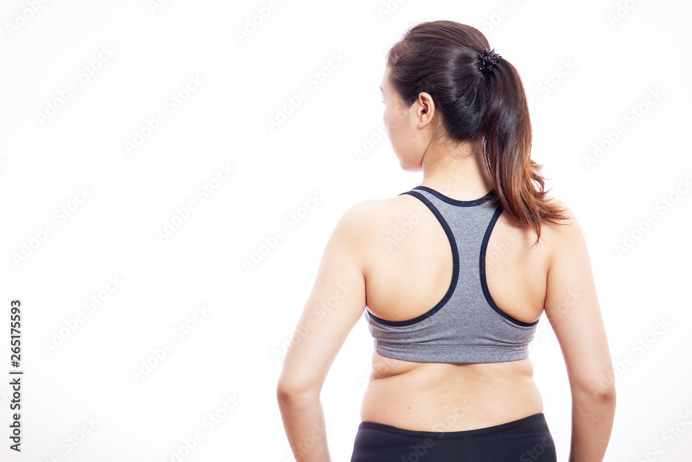 Portrait of beautiful Asian woman in sport bra close up. Portrait of beautiful Asian woman in sport bra close up.