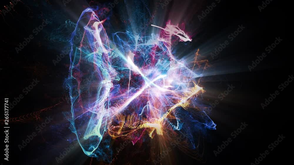 Light FX2220: Atomic particles collide, spin and shine (Loop).