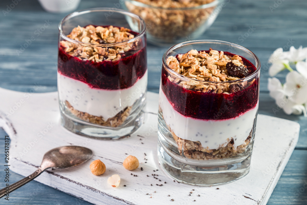 Image with granola and yogurt. Image with granola and yogurt.