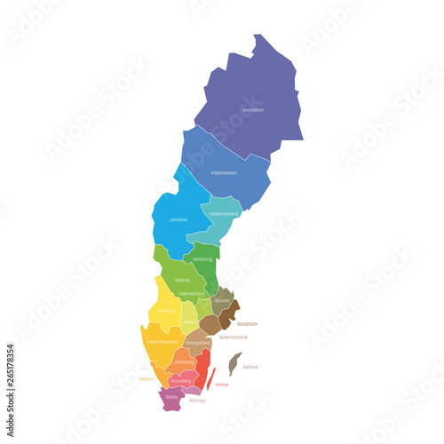 Obraz na plátne Counties of Sweden