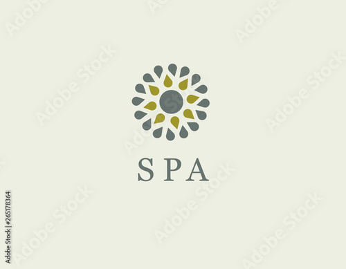 Abstract logo pattern of water drops or oil for a beauty salon or spa