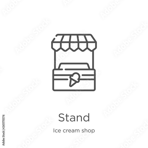 stand icon vector from ice cream shop collection. Thin line stand outline icon vector illustration. Outline, thin line stand icon for website design and mobile, app development.