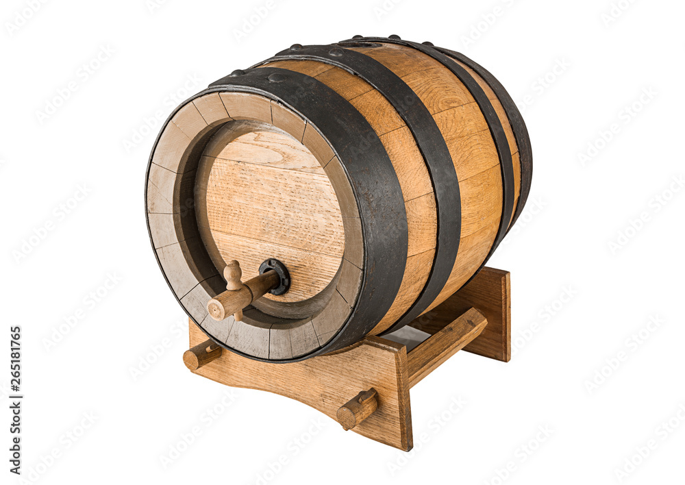 Wooden oak barrel with stand (view and other angle in portfolio)