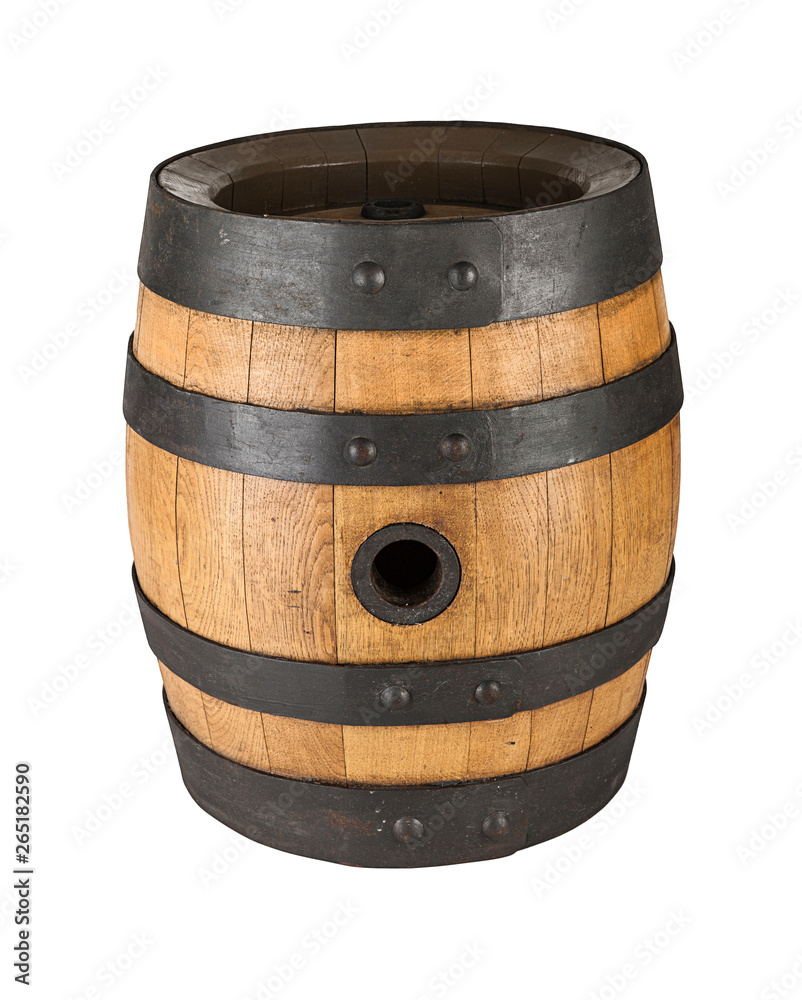 Fototapeta premium Wooden oak barrel (view and different angle in portfolio)