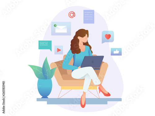 woman with notebook on the couch