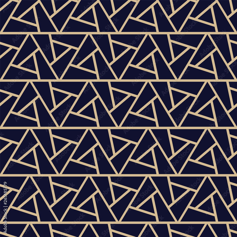 Luxury seamless ornamental pattern - geometric rich design. Vector decorative background - creative triangle texture