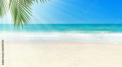 Tropikalna plaża i słońce. Podróży tło wakacje letnie