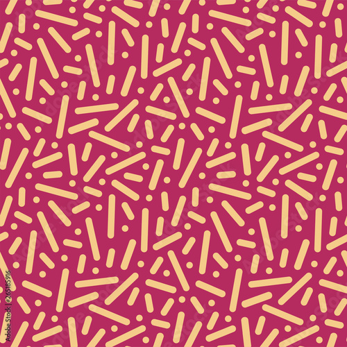 Vector trendy seamless striped pattern - memphis style  fashion 80 - 90s. Red vintage background 