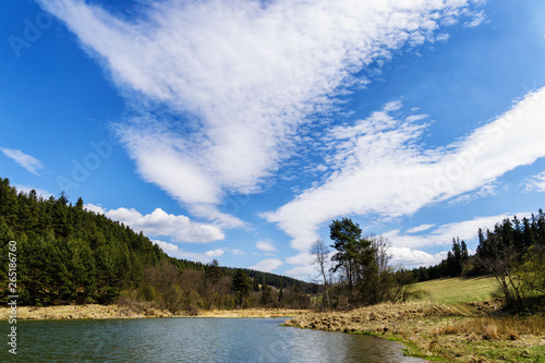 Lake Zlatna near Kezmarok town, Slovakia in spring time
