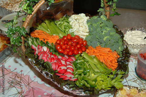 Vegetable basket with Ranch dip.
