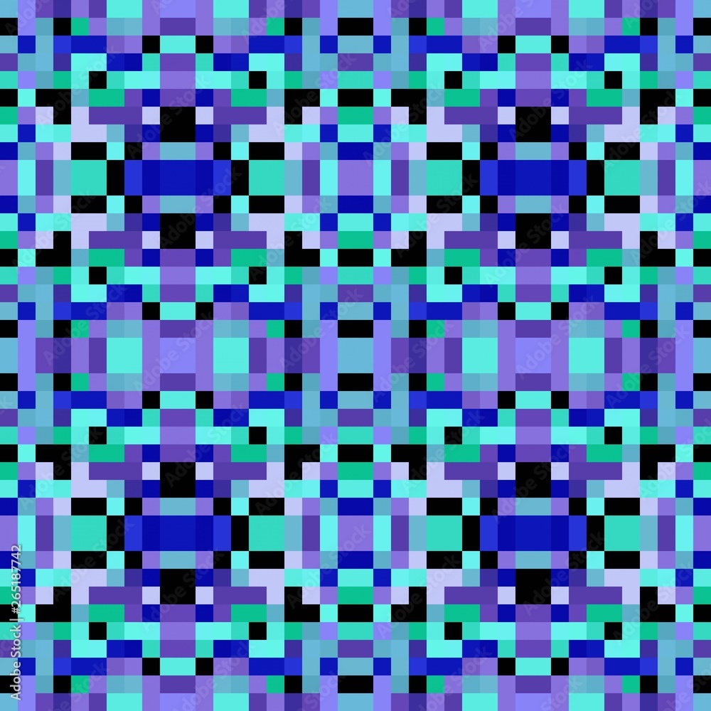 Fototapeta premium seamless repeatable pixel pattern background. abstract mosaic background with squares can be used for wallpaper, fabric, textile or clothing design. 