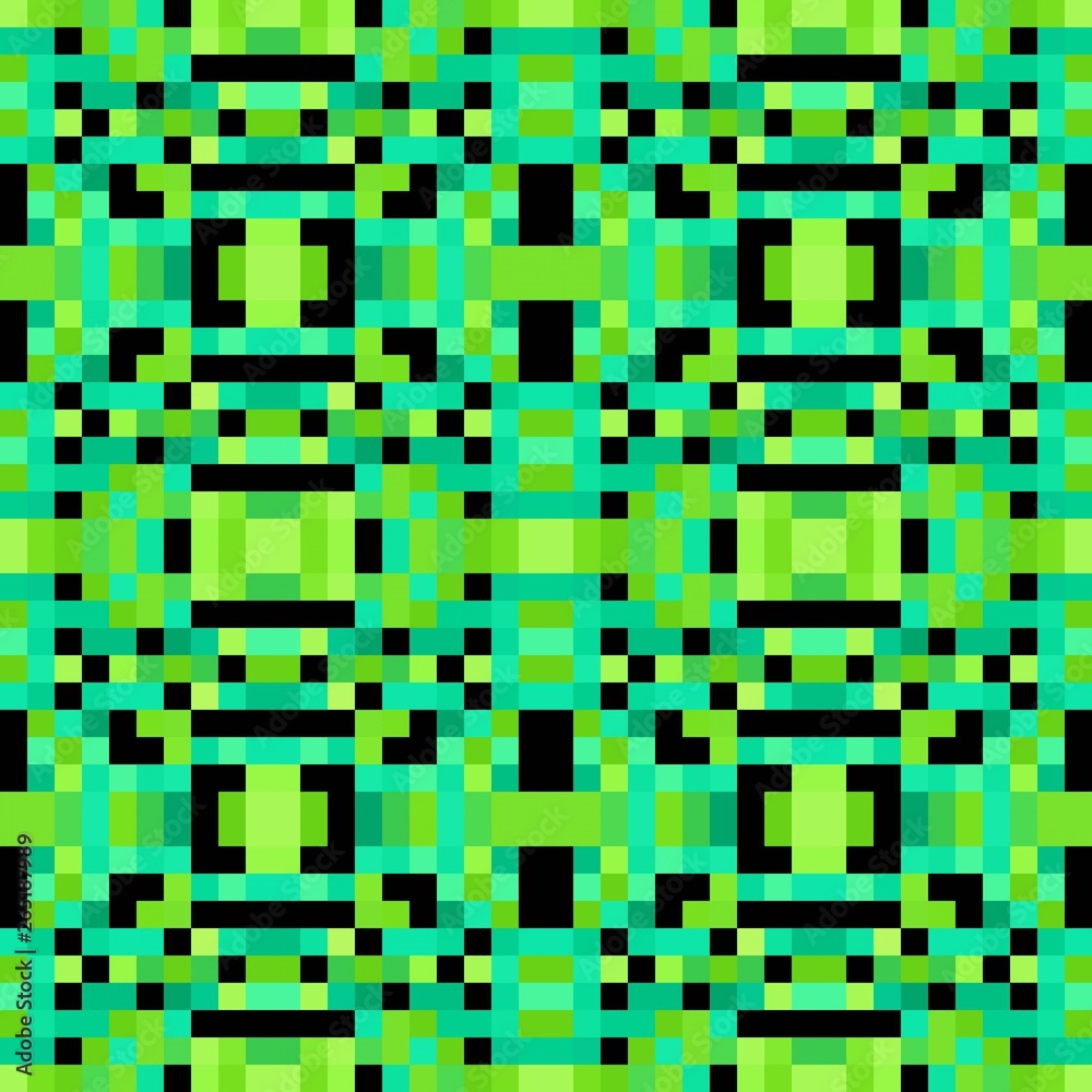 seamless pixel pattern mosaic. abstract background with squares can be used for wallpaper, fabric, textile or clothing design.