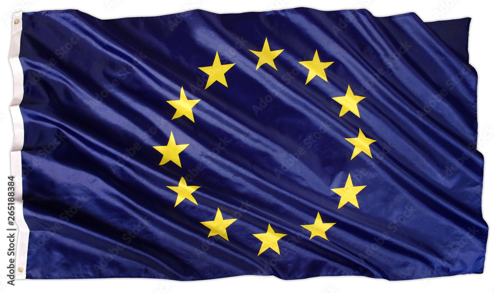 European Union flag in waving fabric European Union flag in waving fabric