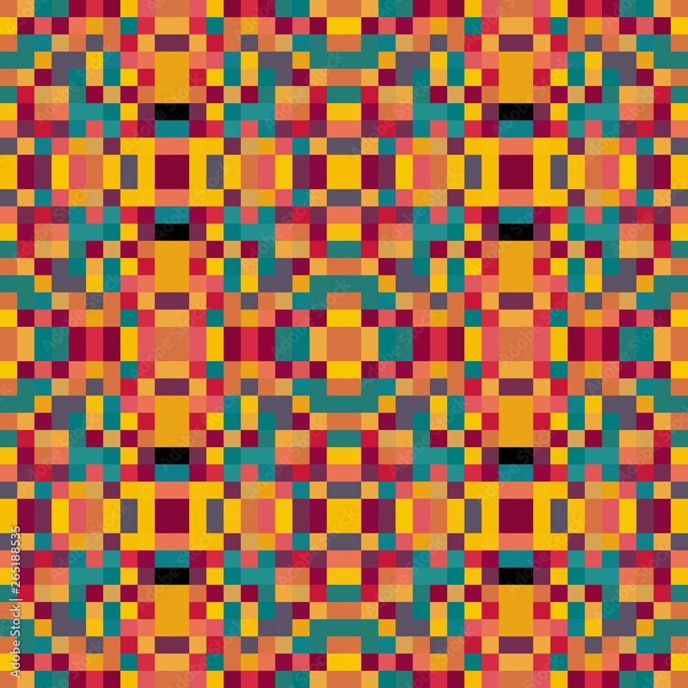 seamless pixel pattern mosaic. abstract background with squares can be used for wallpaper, fabric, textile or clothing design. seamless pixel pattern mosaic. abstract background with squares can be used for wallpaper, fabric, textile or clothing design.