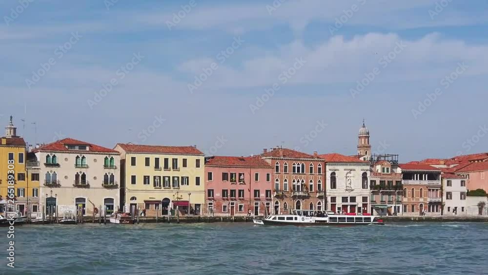 Venice cityscape seen from a sailing boat. Venice. Italy. Panoramic plane Venice cityscape seen from a sailing boat. Venice. Italy. Panoramic plane