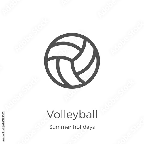 volleyball icon vector from summer holidays collection. Thin line volleyball outline icon vector illustration. Outline, thin line volleyball icon for website design and mobile, app development.