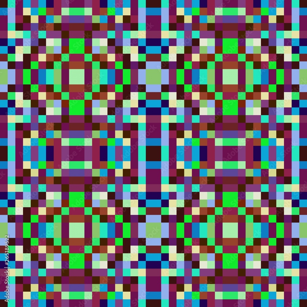 Fototapeta premium seamless pixel pattern mosaic. abstract background with squares can be used for wallpaper, fabric, textile or clothing design.