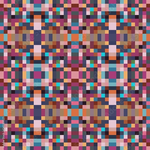 seamless pixel pattern mosaic. abstract background with squares can be used for wallpaper  fabric  textile or clothing design.