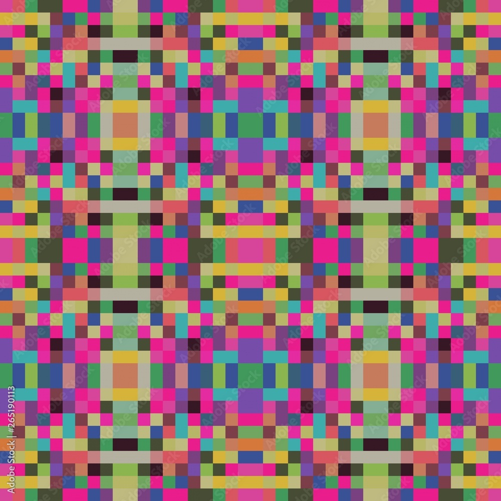 seamless pixel pattern mosaic. abstract background with squares can be used for wallpaper, fabric, textile or clothing design.