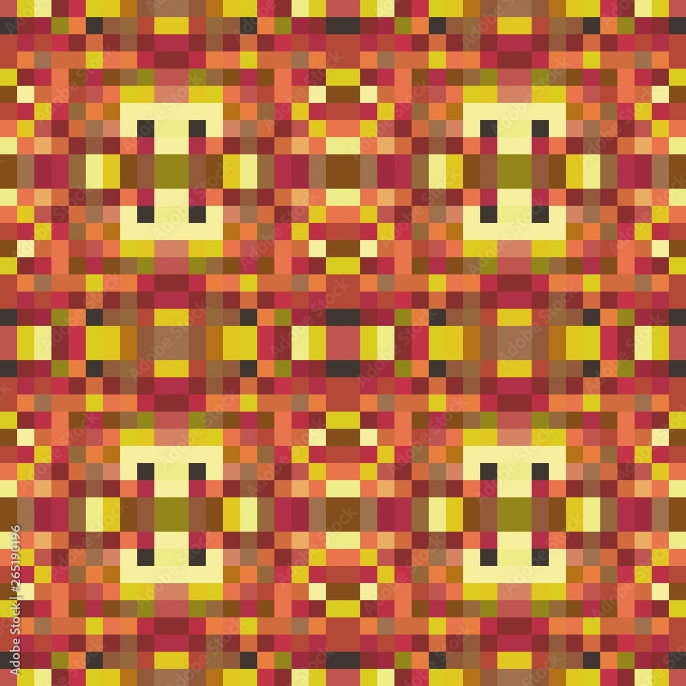 seamless pixel pattern mosaic. abstract background with squares can be used for wallpaper, fabric, textile or clothing design.