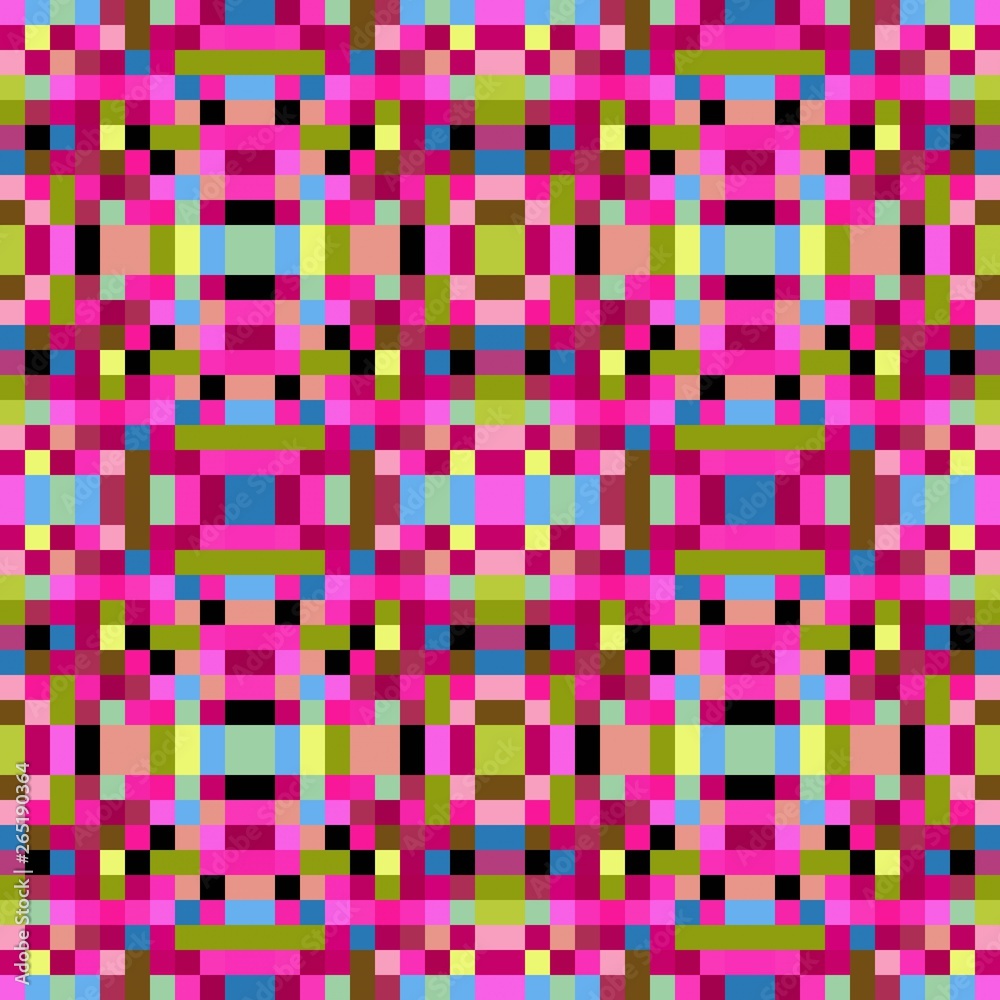 Fototapeta premium seamless pixel pattern mosaic. abstract background with squares can be used for wallpaper, fabric, textile or clothing design.