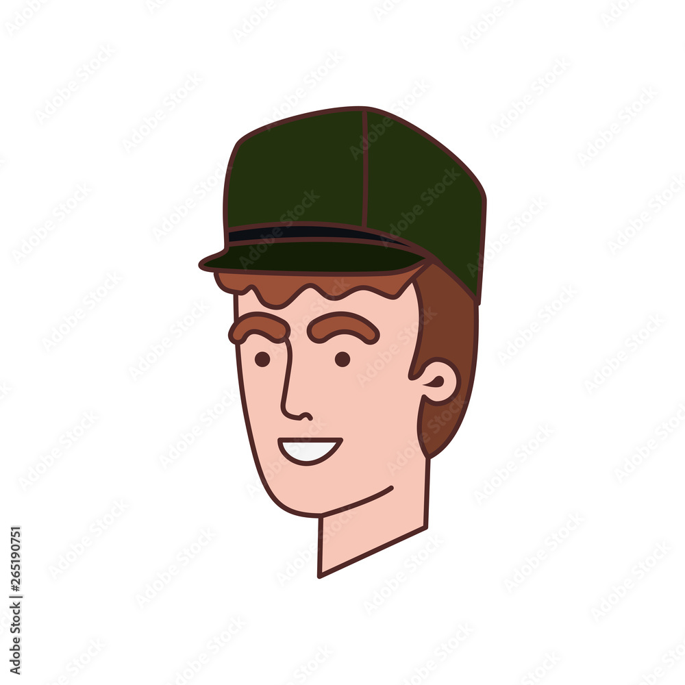 head of man soldier of war avatar character