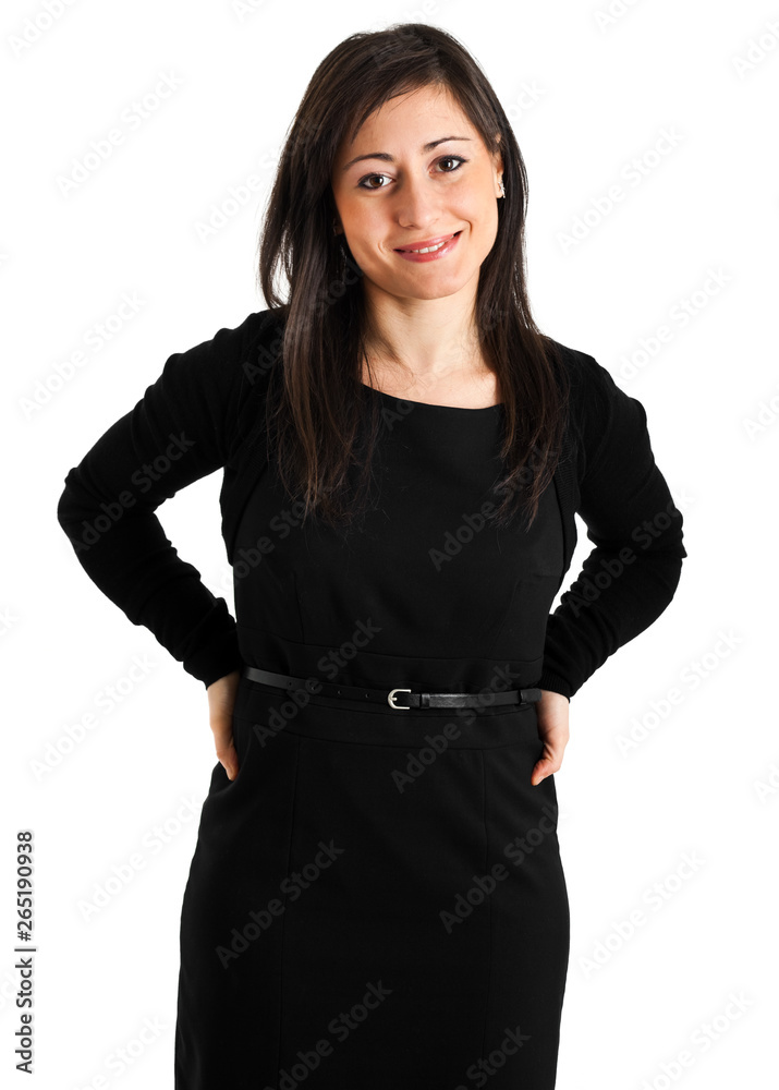 Smiling businesswoman portrait isolated on a white background Smiling businesswoman portrait isolated on a white background
