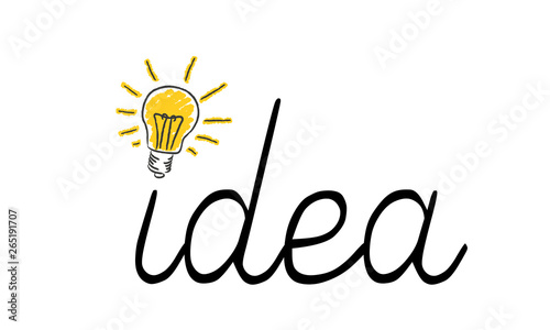 idea - light bulb hand lettering