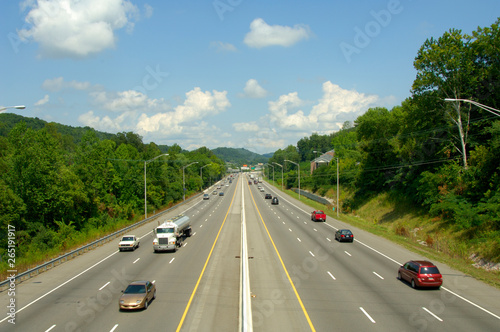 Six Lane Highway with Mid-day Traffic © Darrell Young