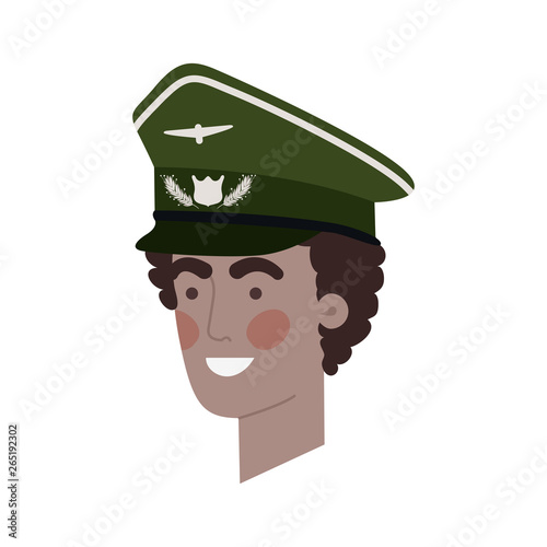 head of man pilot avatar character