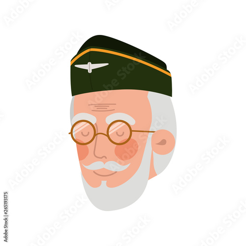 head of veteran pilot avatar character
