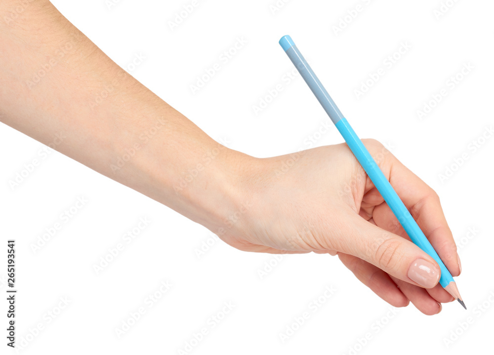 Hand with pencil, drawing or writinng gesture. Hand with pencil, drawing or writinng gesture.
